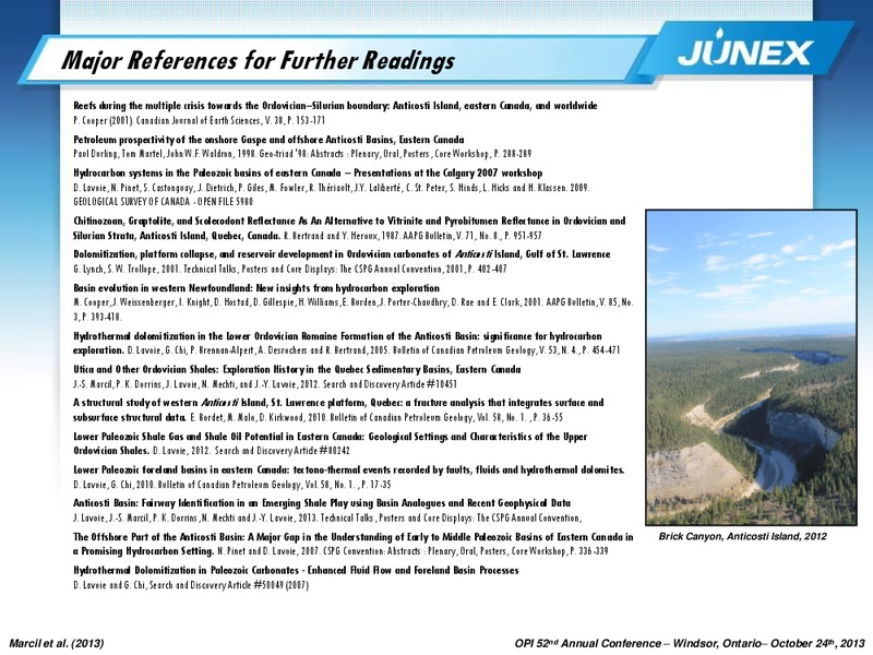 52ND ANNUAL CONFERENCE OF THE ONTARIO PETROLEUM INSTITUTE – Junex Inc. – slide 34