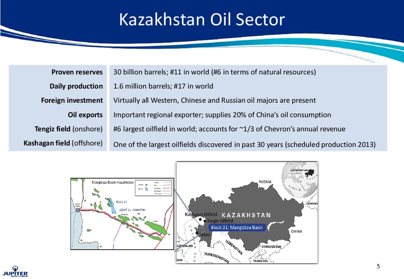 57TH OIL BARREL CONFERENCE – Jupiter Energy Ltd. – slide 5