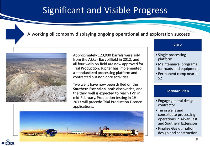 57TH OIL BARREL CONFERENCE – Jupiter Energy Ltd. – slide 8