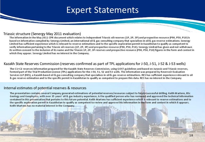 57TH OIL BARREL CONFERENCE – Jupiter Energy Ltd. – slide 18
