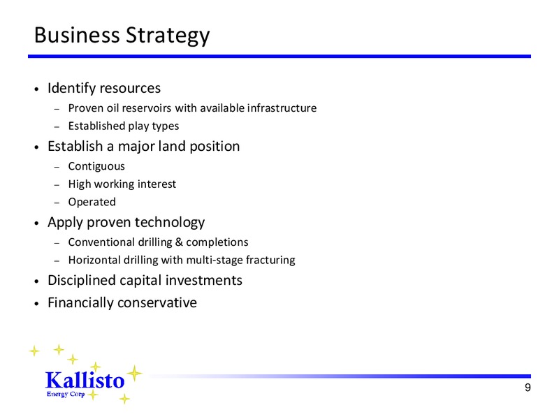 CORPORATE PRESENTATION – Kallisto Energy Corp – slide 8
