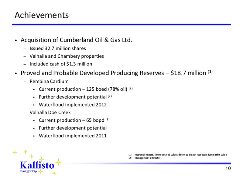 CORPORATE PRESENTATION – Kallisto Energy Corp – slide 9