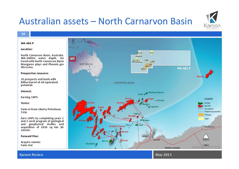 May Review 2013 – Karoon Gas Australia Ltd – slide 17