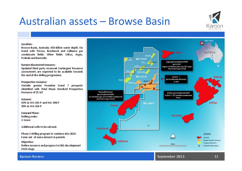 September Review – Karoon Gas Australia Ltd – slide 13