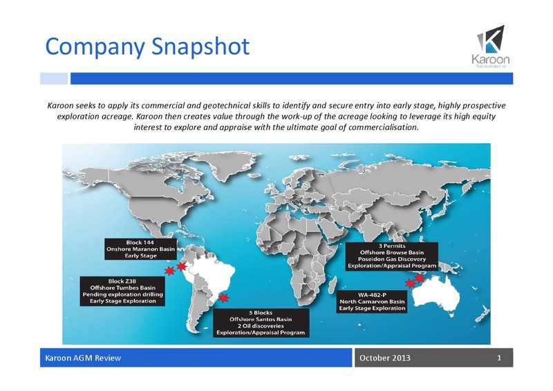 2013 Annual General Meeting – Karoon Gas Australia Ltd – slide 2