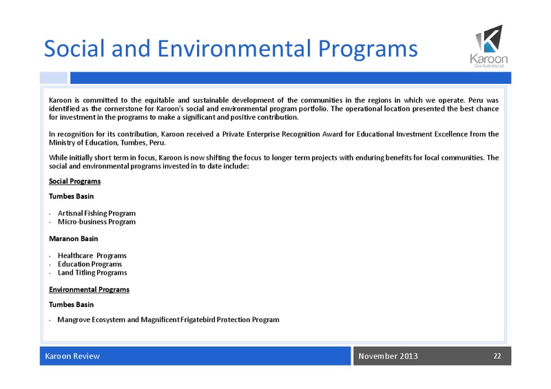 Investor Presentation – Karoon Gas Australia Ltd – slide 23