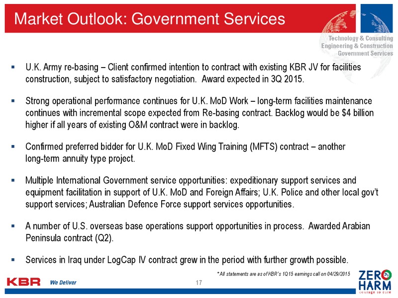 June 2015 Investor Presentation – Kbr, Inc. – slide 16