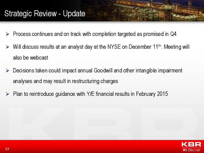 Q3 Financial Results – Kbr, Inc. – slide 12