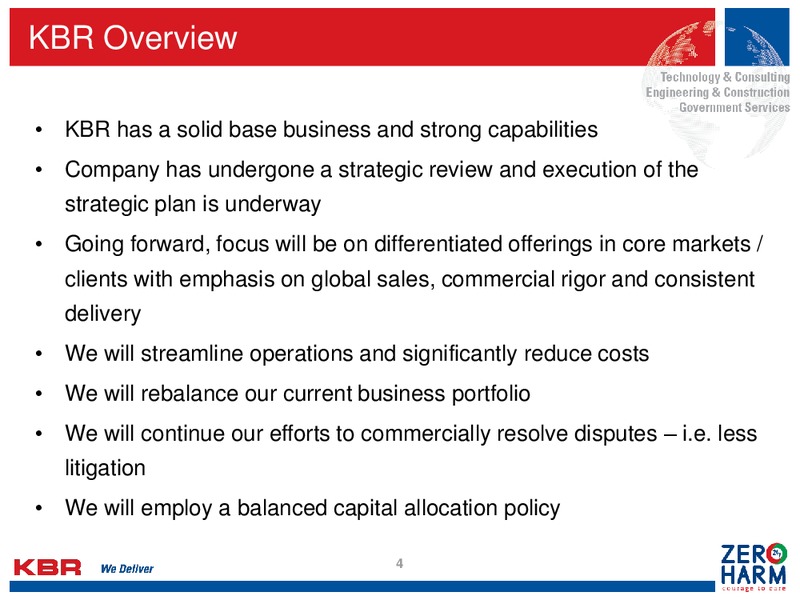 KBR Investor Meetings – Kbr, Inc. – slide 3