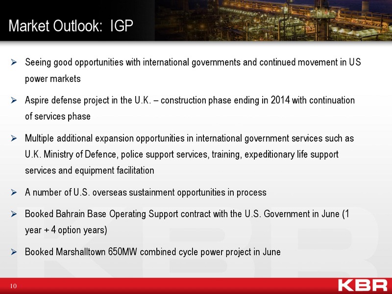 Q1 Financial Results – Kbr, Inc. – slide 9