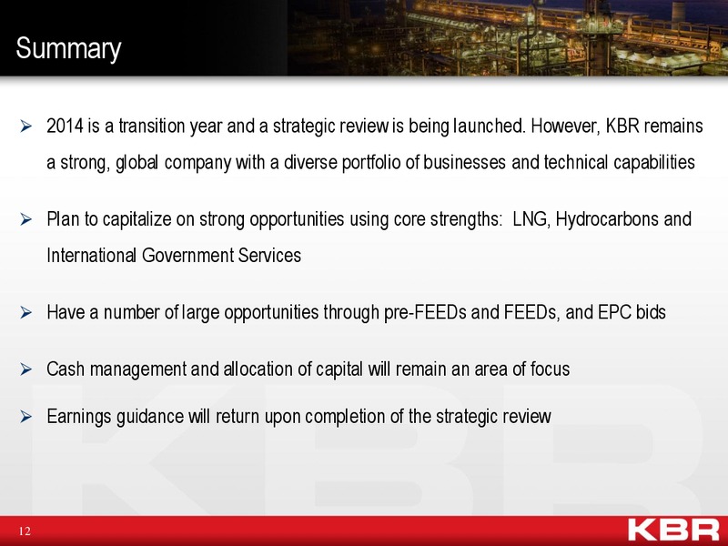 Q1 Financial Results – Kbr, Inc. – slide 11