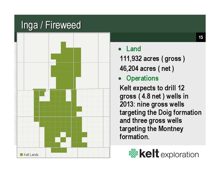 SEPTEMBER 2013 CORPORATE PRESENTATION – Kelt Exploration Ltd. – slide 15