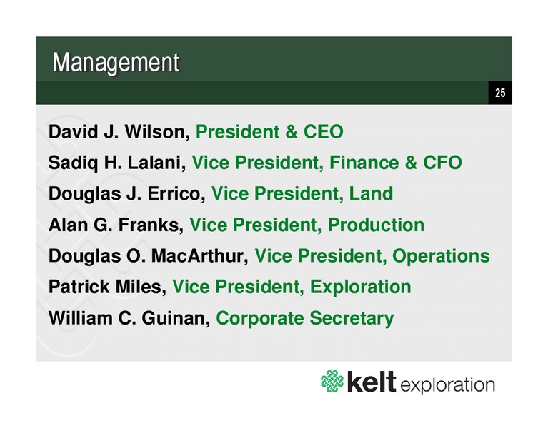 NOVEMBER 2013 CORPORATE PRESENTATION – Kelt Exploration Ltd. – slide 23