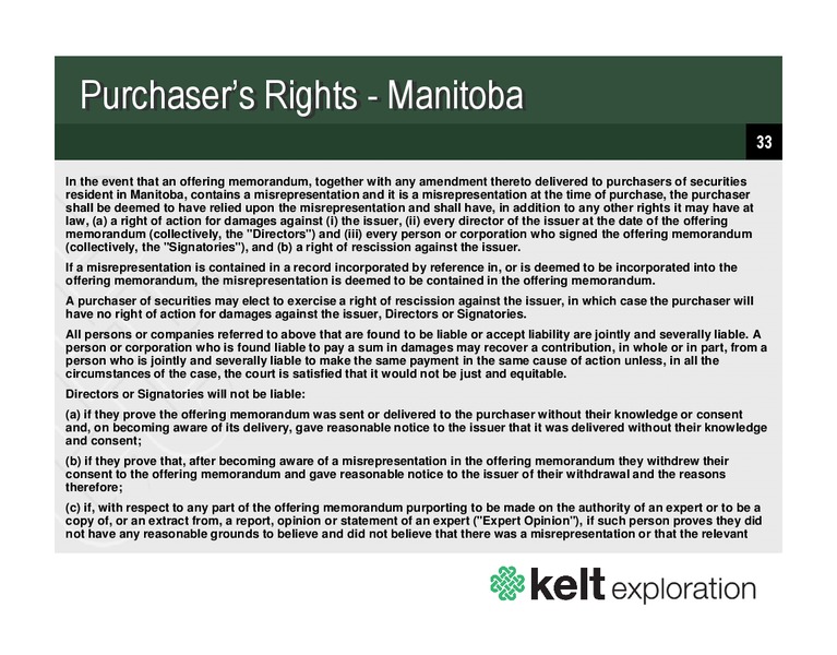 DECEMBER 2013 CORPORATE PRESENTATION – Kelt Exploration Ltd. – slide 28