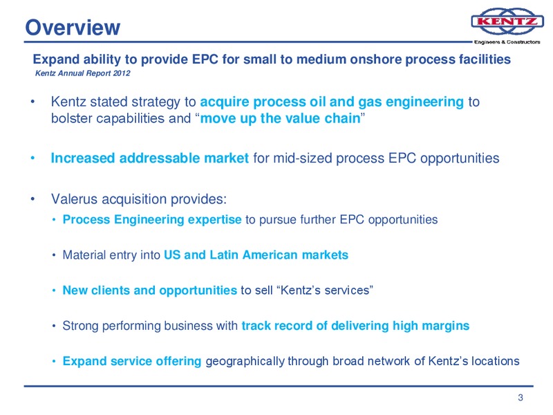Proposed Acquisition if Valerus Field Solutions – Kentz Corporation Ltd – slide 2