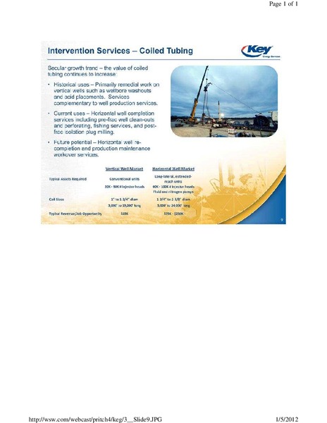 PRITCHARD CAPITAL PARTNERS ENERGIZE 2012 CONFERENCE – Key Energy Services Inc. – slide 9