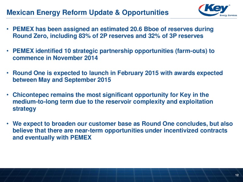 STEPHENS FALL INVESTMENT CONFERENCE – Key Energy Services Inc. – slide 11
