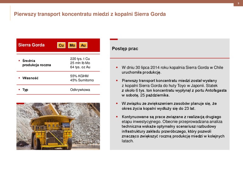 2014 RESULTS – Kghm International Ltd. – slide 3