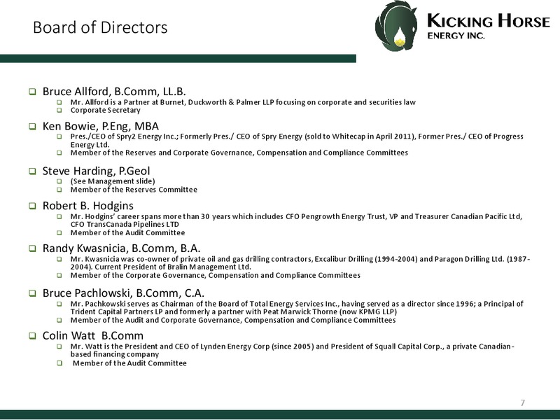 Corporate Presentation – Kicking Horse Energy Inc. – slide 5