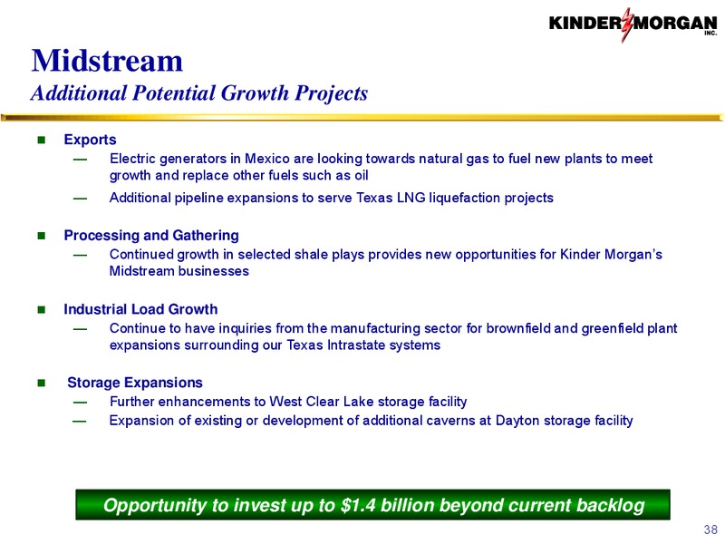 Investor Presentation – KINDER MORGAN ENERGY PARTNERS, L.P. – slide 38