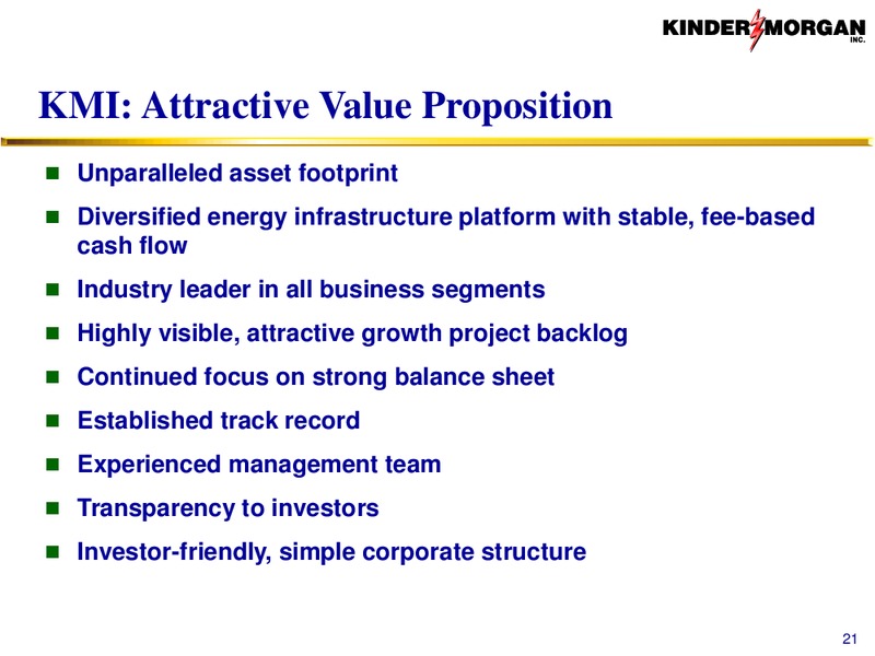 Investor Presentation – Kinder Morgan, Inc. – slide 20