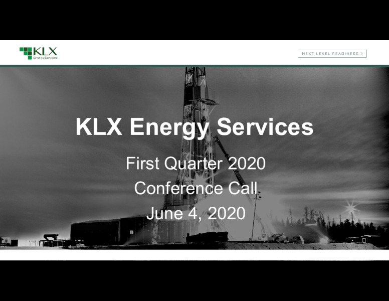 Q1 2020 Earnings Presentation – KLX Energy Services – slide 12