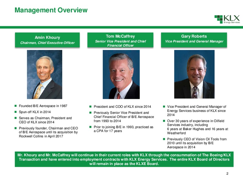 Non Deal Road Show – KLX Energy Services – slide 3