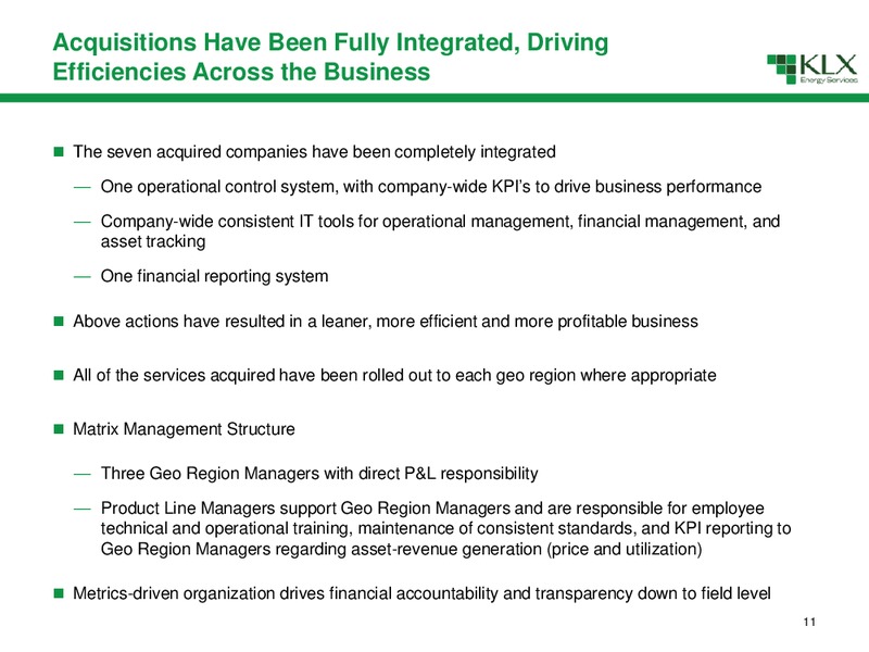Non Deal Road Show – KLX Energy Services – slide 12