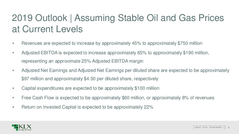 3Q 2018 Earnings Presentation – KLX Energy Services – slide 8
