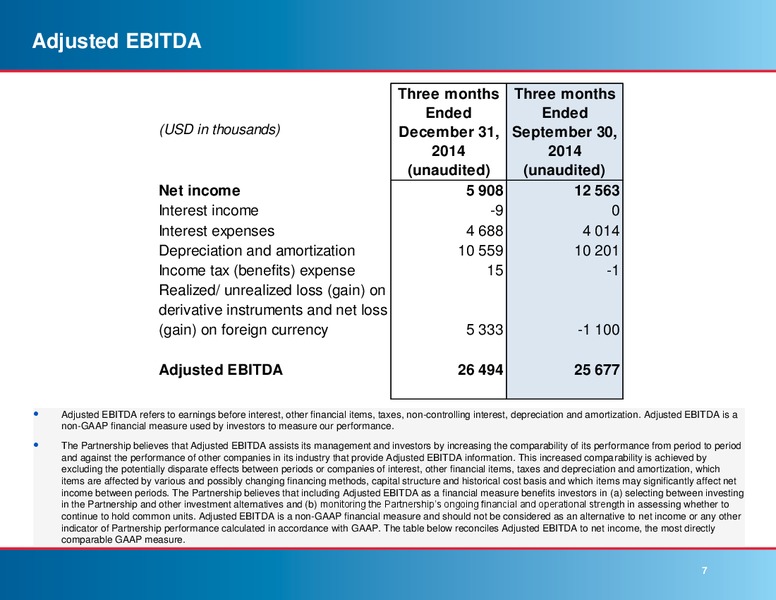 Fourth Quarter 2014 Results – Knot Offshore Partners Lp – slide 6