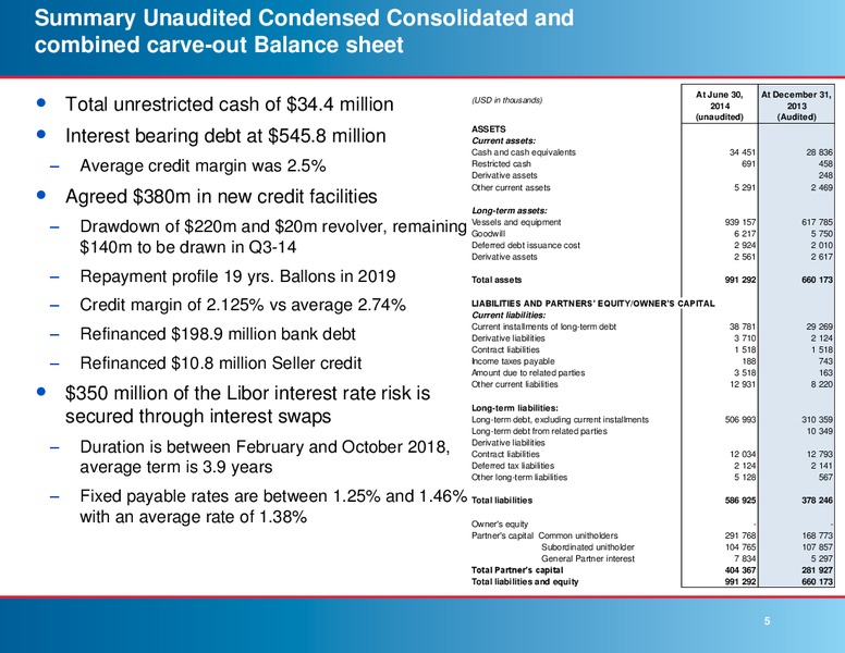 SECOND QUARTER 2014 RESULTS – Knot Offshore Partners Lp – slide 4