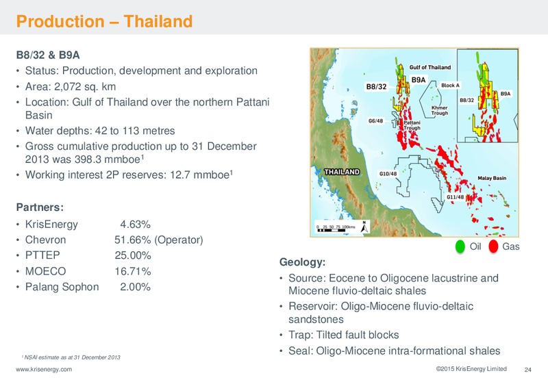 JANUARY 2015 CORPORATE PRESENTATION – Krisenergy Ltd. – slide 24
