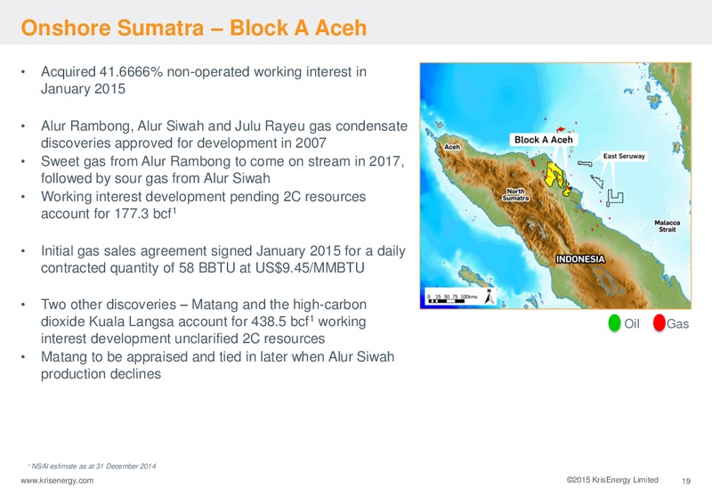 SHAREHOLDERS FORUM – Krisenergy Ltd. – slide 19