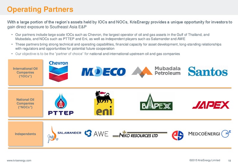MARCH 2015 CORPORATE PRESENTATION – Krisenergy Ltd. – slide 18