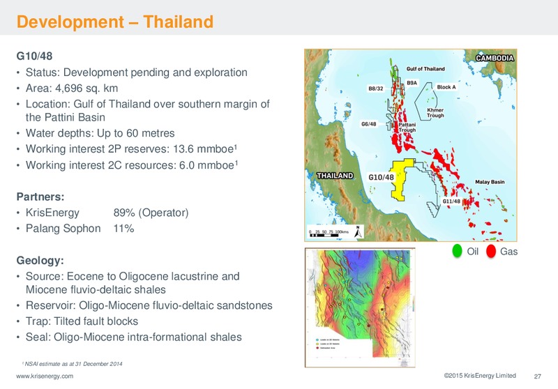 MARCH 2015 CORPORATE PRESENTATION – Krisenergy Ltd. – slide 27