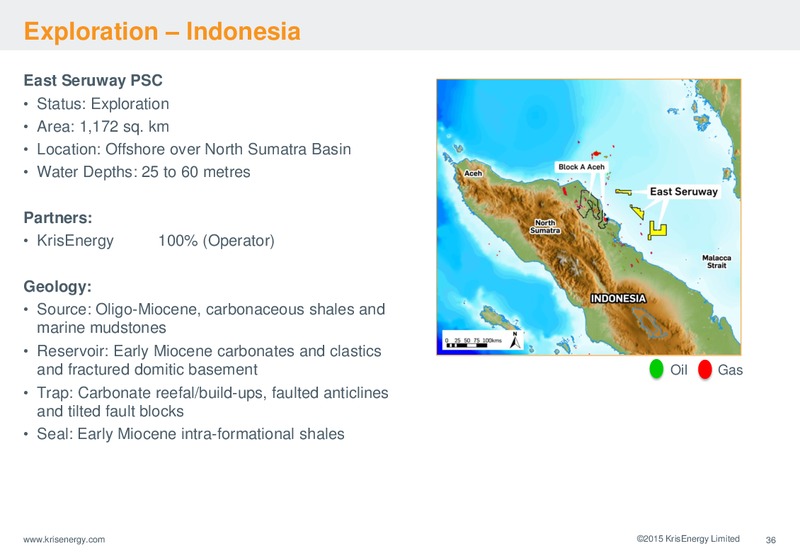 MARCH 2015 CORPORATE PRESENTATION – Krisenergy Ltd. – slide 36