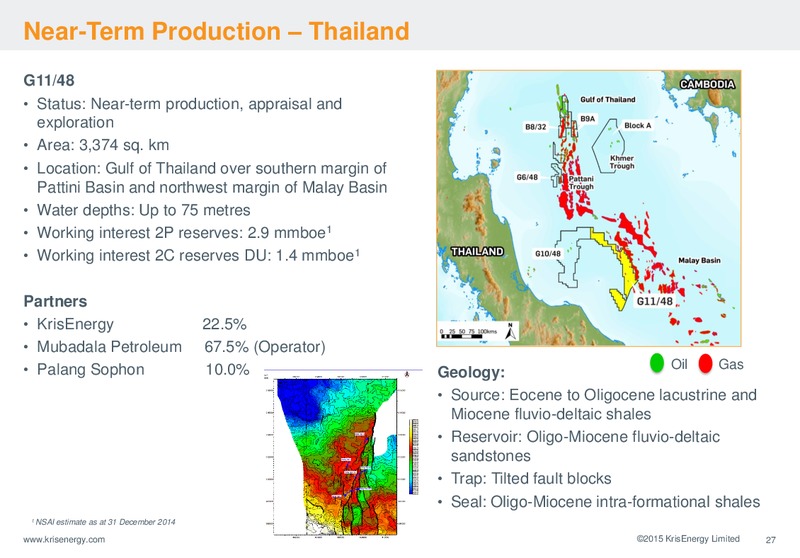 INVESTOR PRESENTATION – Krisenergy Ltd. – slide 27