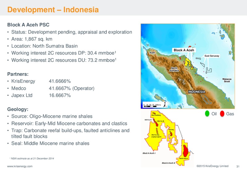 INVESTOR PRESENTATION – Krisenergy Ltd. – slide 31