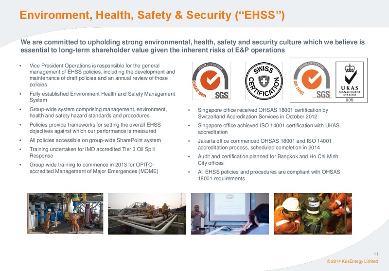 APRIL 2014 CORPORATE PRESENTATION – Krisenergy Ltd. – slide 11