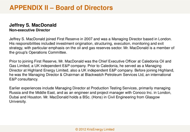 APRIL 2012 CORPORATE PRESENTATION – Krisenergy Ltd. – slide 37