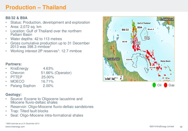 MAY 2014 CORPORATE PRESENTATION – Krisenergy Ltd. – slide 26