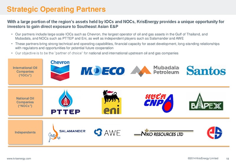 CORPORATE PRESENTATION – Krisenergy Ltd. – slide 18