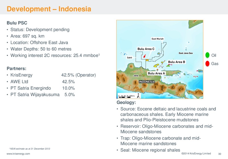CORPORATE PRESENTATION – Krisenergy Ltd. – slide 30