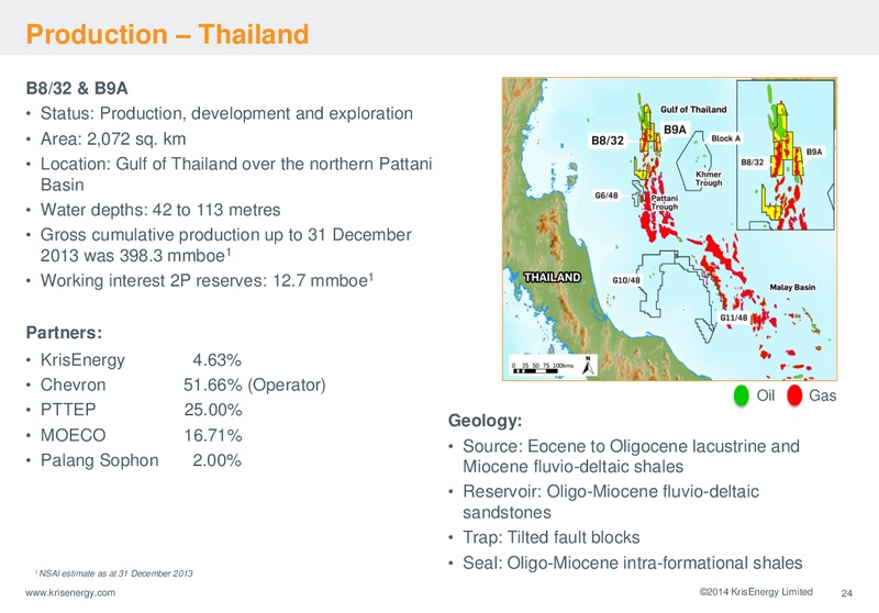SEPTEMBER 2014 CORPORATE PRESENTATION – Krisenergy Ltd. – slide 24