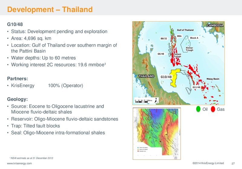 OCTOBER 2014 CORPORATE PRESENTATION – Krisenergy Ltd. – slide 27