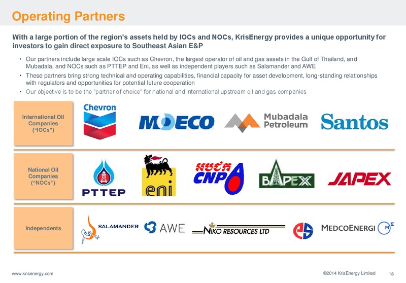 68TH OILBARREL CONFERENCE – Krisenergy Ltd. – slide 18