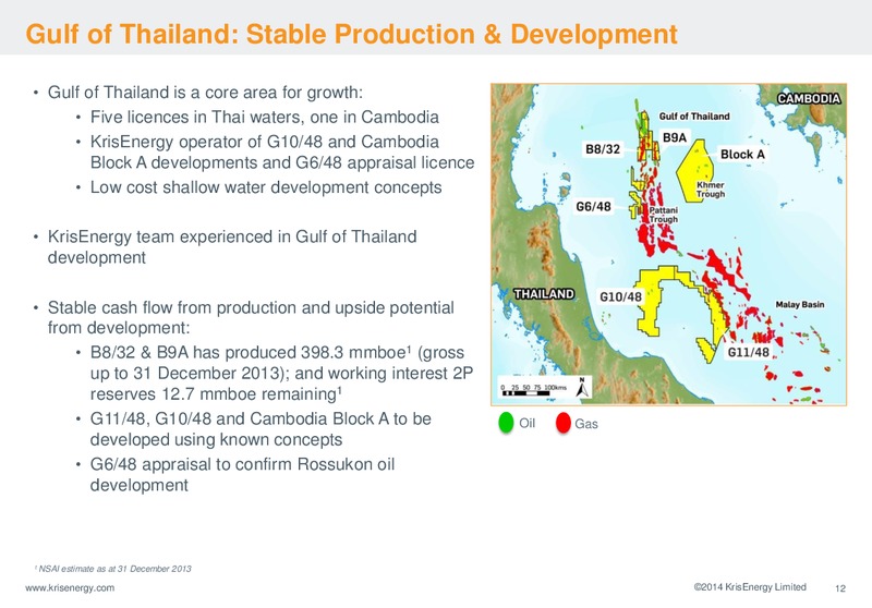 NOVEMBER 2014 CORPORATE PRESENTATION – Krisenergy Ltd. – slide 12