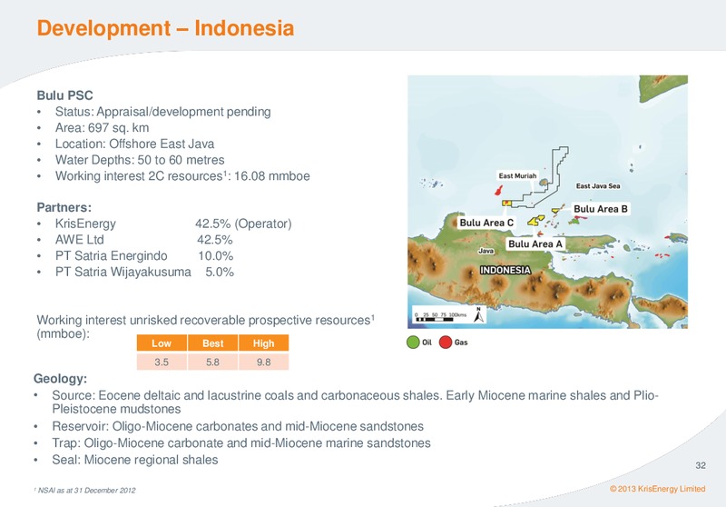 DECEMBER 2013  CORPORATE PRESENTATION – Krisenergy Ltd. – slide 31