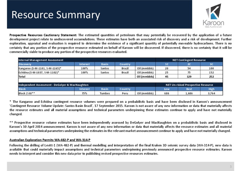 February 2017 Investor Presentation – Karoon Gas Australia Ltd – slide 2