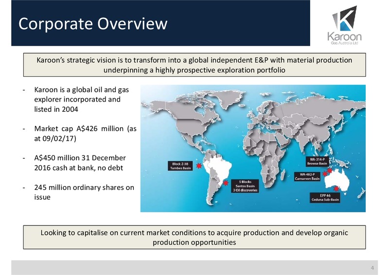February 2017 Investor Presentation – Karoon Gas Australia Ltd – slide 3